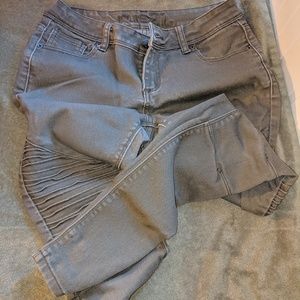 Army Green Strechy Moto Jeggings